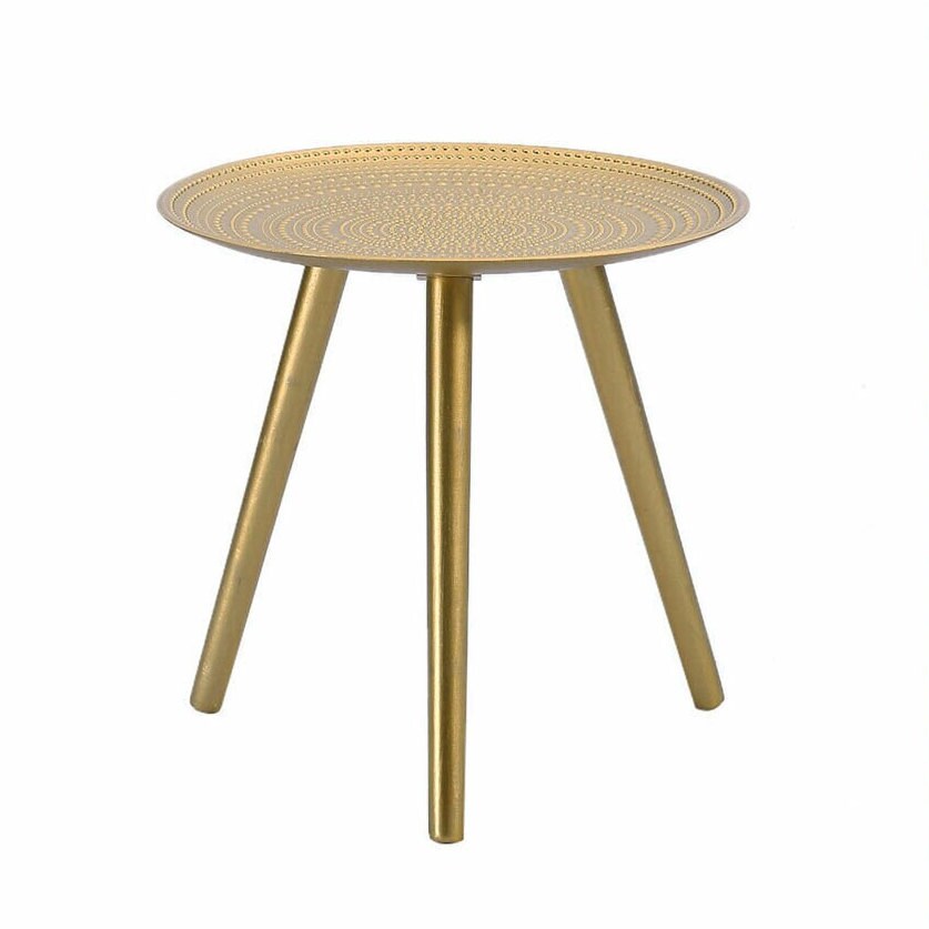 Golden Coffee Table and Side End Tables or Plant Stand