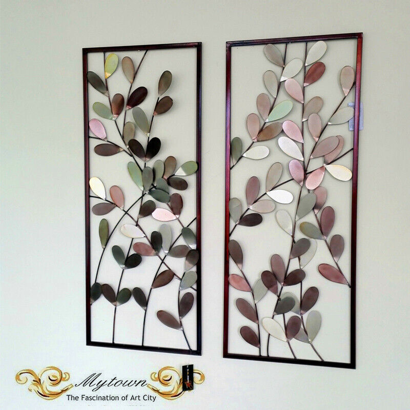 Metal Hanging Wall Art Sculpture - Pair, Home decor set of two sculpture art indoor or outdoor