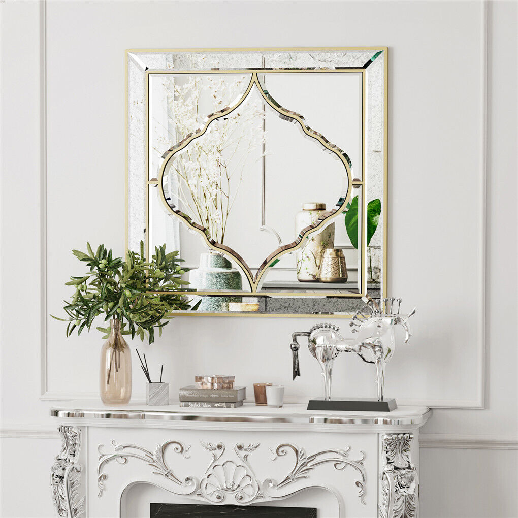 High-grade?Unique Decorative Accent Mirror Elegant Square Wall Silver HD Mirror