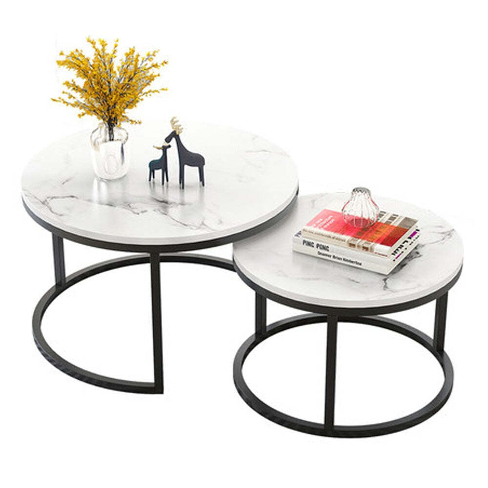 2pcs nesting marble coffee table