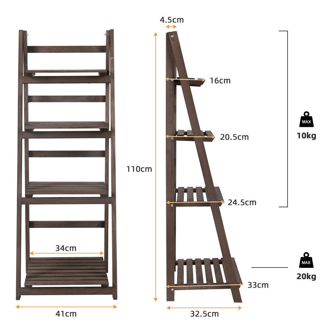 Foldable Ladder Shelf Plant Stand