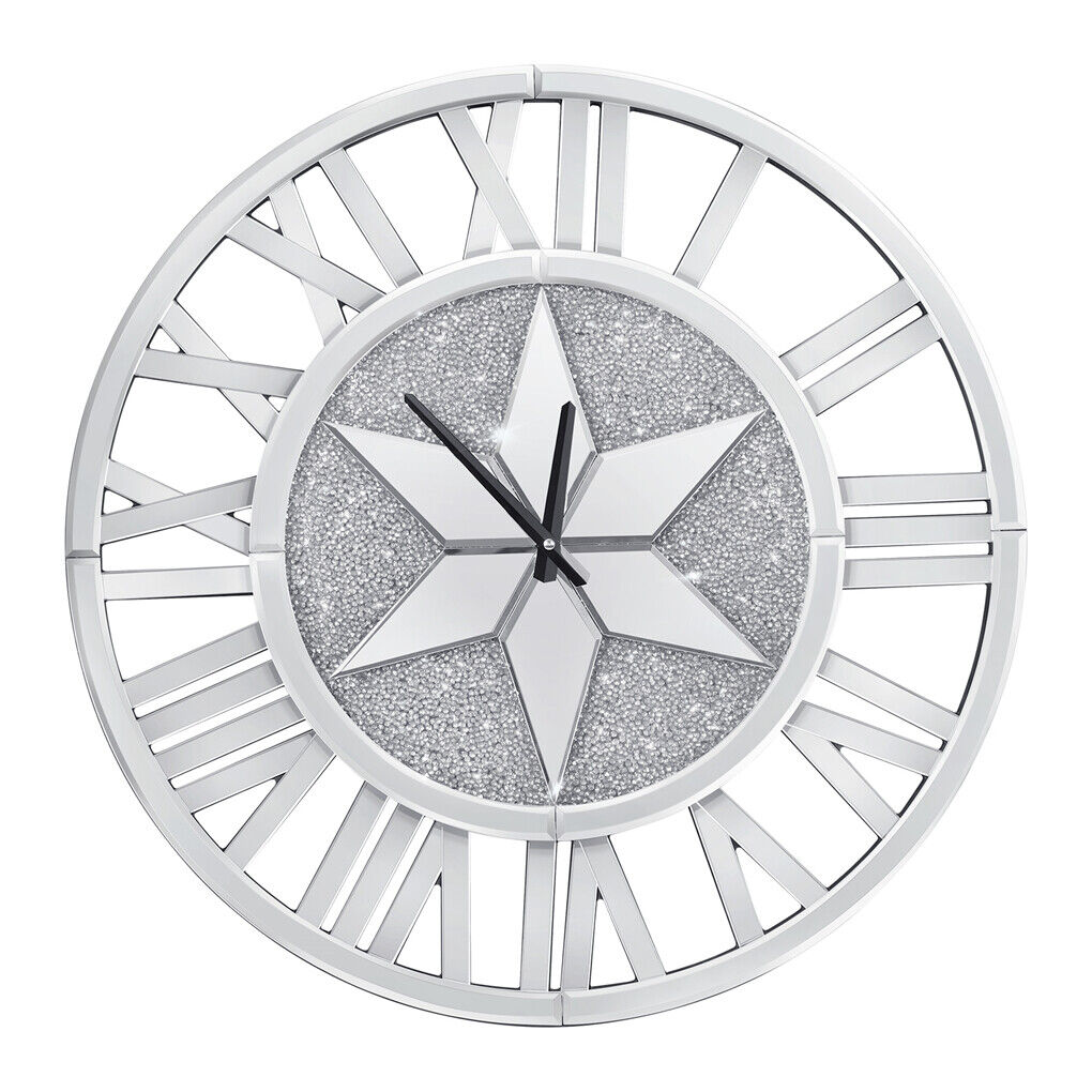 Silver Crystal Diamond Wall Clock