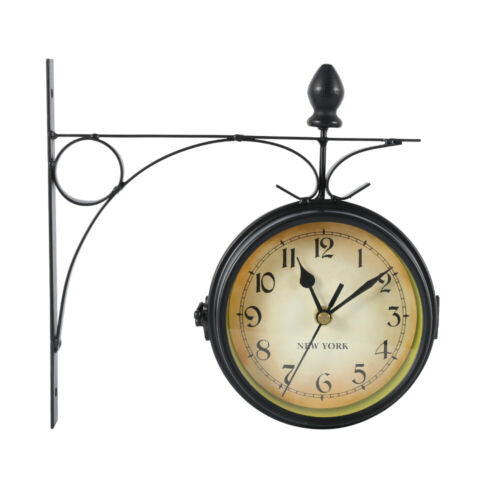 Wall Clock With Double Sided Numbers- black