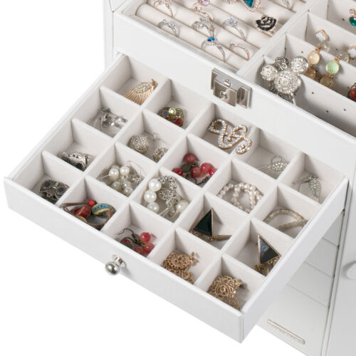 Large Jewellery Box Rings Necklace organiser- white