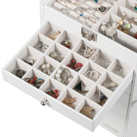 Large Jewellery Box Rings Necklace organiser- white