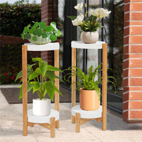 2Pcs Wooden Plant Flower Pot Stand