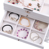 Large Wooden Jewellery Boxes Storage Organiser with mirror