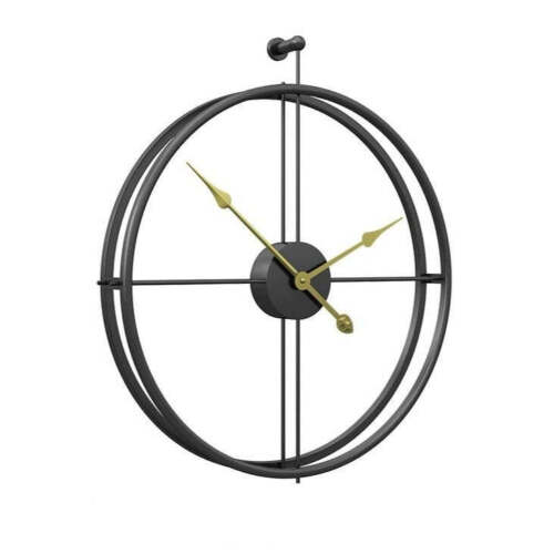 Large metal wall clock art decor Black